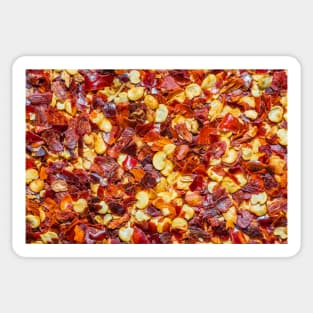 Spicy Red Hot Pepper Chili Flakes Photograph Sticker